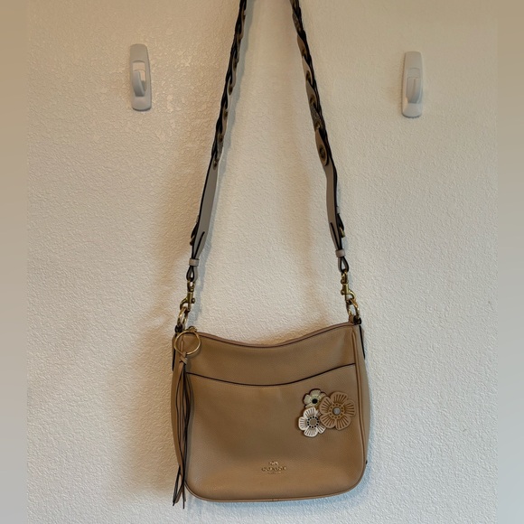 ONE OF A KIND Upcrafted Coach Chaise Crossbody with Tea Rose Accents - Picture 3 of 16